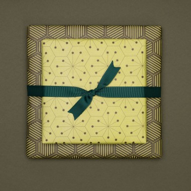Grünes Geschenkpapier "Fliesen" - 5 Bogen