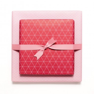 Rotes Geschenkpapier "Dreiecke" - 5 Bogen
