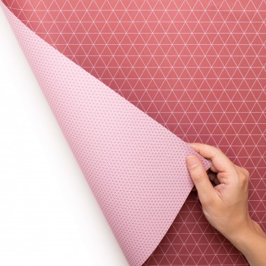 Rotes Geschenkpapier "Dreiecke" - 5 Bogen