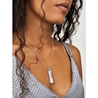 [GS04] Beton Halskette Kette Ovisproducts - WHITE SILVER