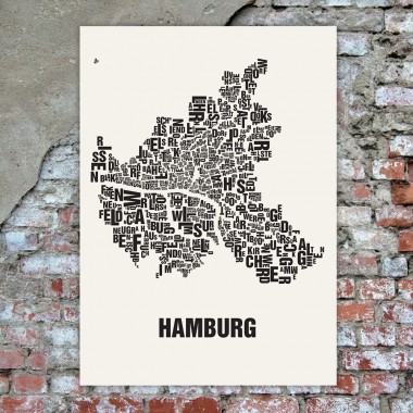 Buchstabenort Hamburg Poster Typografie Siebdruck