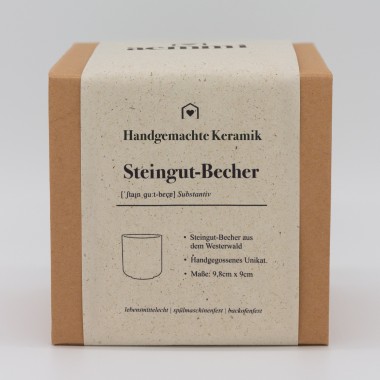 Matt-Schwarzer Steingut Becher 400 ml: Handgemachte Keramik Tasse