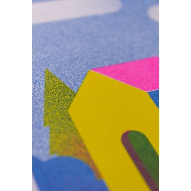 Martin Krusche - Risographie »Häuser - Am Waldesrand«, DIN A6