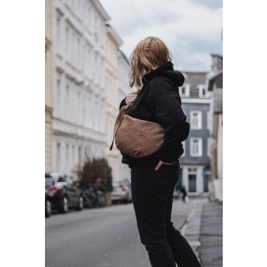 Halbmondtasche • Cord • greigebraun