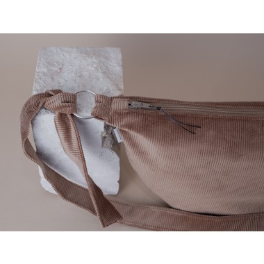 Halbmondtasche • Cord • greigebraun