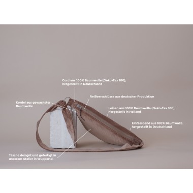 Halbmondtasche • Cord • greigebraun