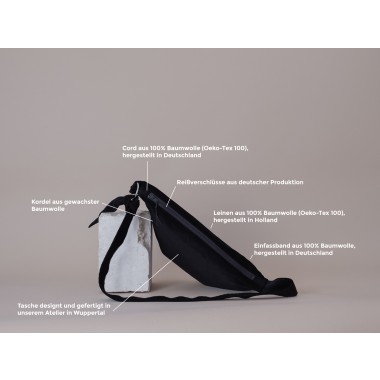 Halbmondtasche • Cord • tiefschwarz