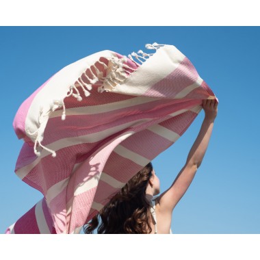 Yolunda Hamamtuch Bio-Baumwolle Dalya Flamingo