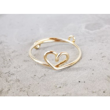 filigraner Herz Ring, größenverstellbar - in Sterling Silber und (Rosé) Gold Filled - KIZZU Schmuck