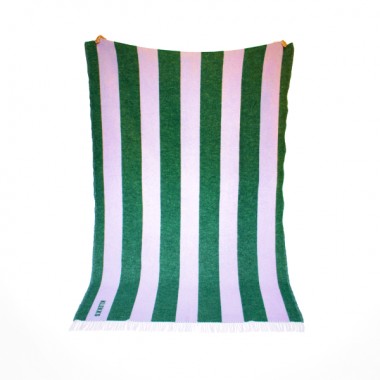 KLEKKS No. 6 - Decke aus Wolle in lila/grün