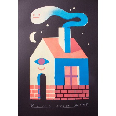 Martin Krusche - Schablonendruck »Home Sweet Home«, 50x70cm