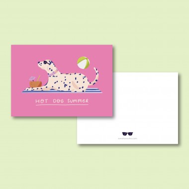 Hot Dog Summer Dalmatiner / Postkarte A6 / Svea Hansohn Illustration