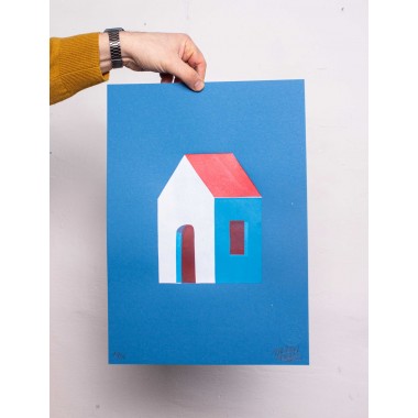 Martin Krusche, Schablonendruck »House«, 29,7x42cm (DINA3)