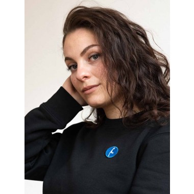 Stadtliebe® | Sylt Sweatshirt mit „Insel“ Stick Schwarz 100% Bio-Baumwolle
