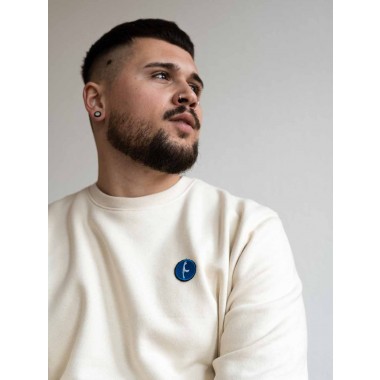 Stadtliebe® | Sylt Sweatshirt mit „Insel“ Stick Beige 100% Bio-Baumwolle
