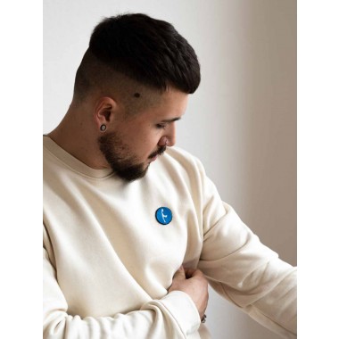 Stadtliebe® | Sylt Sweatshirt mit „Insel“ Stick Beige 100% Bio-Baumwolle
