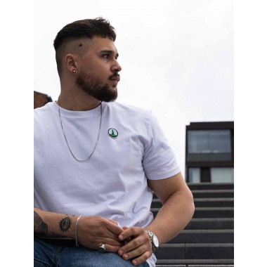 Stadtliebe® | Kassel T-Shirt mit gesticktem „Herkules“ weiss 100% Bio-Baumwolle
