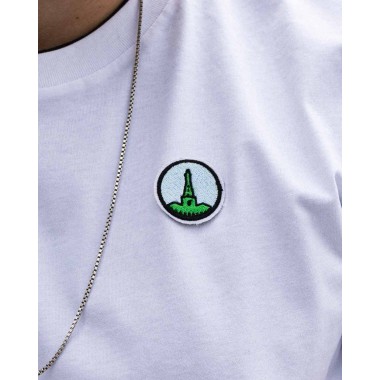 Stadtliebe® | Kassel T-Shirt mit gesticktem „Herkules“ weiss 100% Bio-Baumwolle
