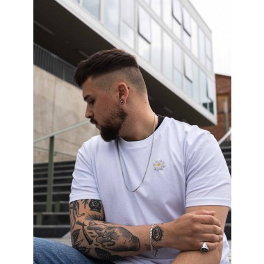 Stadtliebe® | München T-Shirt mit gesticktem „Edelweiss“ weiss 100% Bio-Baumwolle
