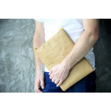 Nachhaltige Kraftpapier-Laptoptasche 15–16 Zoll | Waschbare vegane Hülle mit Zipper– Gefüttertes Laptop Sleeve für MacBook Pro/Air,Lenovo,HP