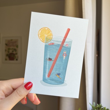 Swimming Pool / Postkarte A6 / Svea Hansohn Illustration