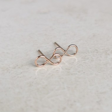 Ohrstecker mit Unendlich Symbol, für alle, mit denen du ewig verbunden bist - in Sterling Silber und (Rosé) Gold Filled - KIZZU Schmuck