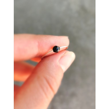 Stacking-Ring-Set mit schwarzem Onyx und Welle - in Sterling Silber - KIZZU Schmuck