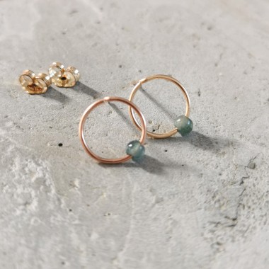Grüne Kyanit Ohrringe – Schlicht, edel und vielseitig - in Sterling Silber und (Rosé) Gold Filled - KIZZU Schmuck
