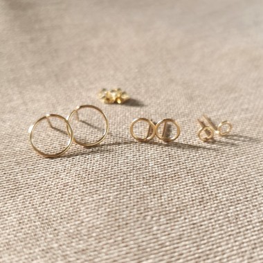 Schlichte Kreis Ohrstecker aus Sterling Silber, dein Alltag Basic - auch in (Rosé) Gold Filled - KIZZU Schmuck 