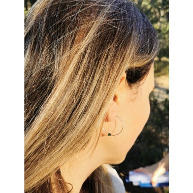 Creolen mit Rubin-Zoisit, minimalistische Ohrringe, everyday earrings - in Sterling Silber und (Rosé) Gold Filled - KIZZU Schmuck
