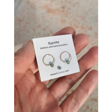 Grüne Kyanit Ohrringe – Schlicht, edel und vielseitig - in Sterling Silber und (Rosé) Gold Filled - KIZZU Schmuck