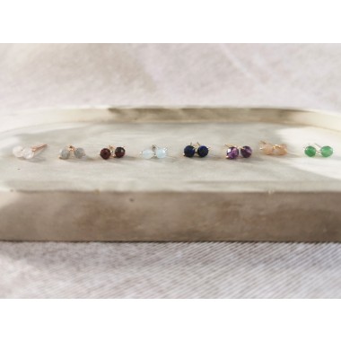 Amethyst Ohrstecker – Schutz und Klarheit, wann immer du sie brauchst! - handgefertigt aus Sterling Silber oder (Rosé) Gold Filled - KIZZU Schmuck Manufaktur 