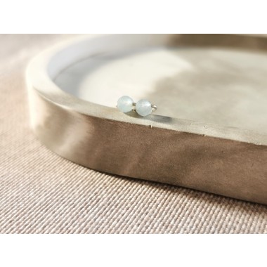 Aquamarin Ohrstecker - für innere Ruhe und Stärke - handgefertigt aus Sterling Silber oder (Rosé) Gold Filled - KIZZU Schmuck Manufaktur 