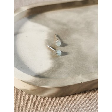 Aquamarin Ohrstecker - für innere Ruhe und Stärke - handgefertigt aus Sterling Silber oder (Rosé) Gold Filled - KIZZU Schmuck Manufaktur 