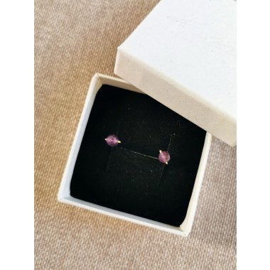 Amethyst Ohrstecker – Schutz und Klarheit, wann immer du sie brauchst! - handgefertigt aus Sterling Silber oder (Rosé) Gold Filled - KIZZU Schmuck Manufaktur 