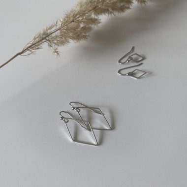 nahili silberne OHRRINGE "shapes" minimal Weißgold nickelfrei schlichte Rauten