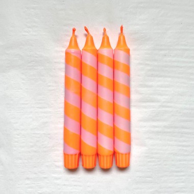 hej candles | Dip Dye Kerzen x Swirl - Neon Orange Rosa