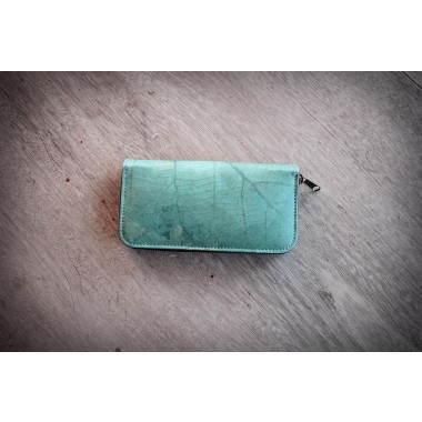 Portemonnaie aus recycelten Blättern / Nachhaltige vegane Brieftasche in türkis