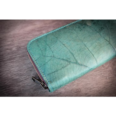 Portemonnaie aus recycelten Blättern / Nachhaltige vegane Brieftasche in türkis