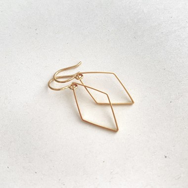 nahili goldene OHRRINGE "shapes" minimal Gelbgold nickelfrei schlichte Rauten