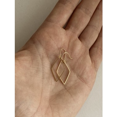 nahili goldene OHRRINGE "shapes" minimal Gelbgold nickelfrei schlichte Rauten