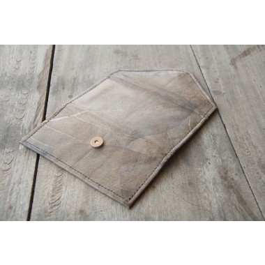 Portemonnaie aus recycelten Blättern / Nachhaltige vegane Brieftasche in schwarz / Grau