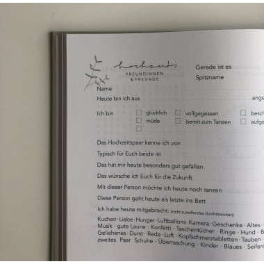 Hochzeits-Gästebuch zum ausfüllen - SANS.