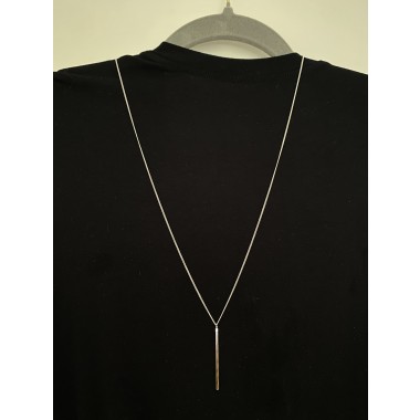 nahili KETTE UNIKAT "minimal Stäbchen" mit silberner langer oder kurzer Gliederkette - 925 Silber