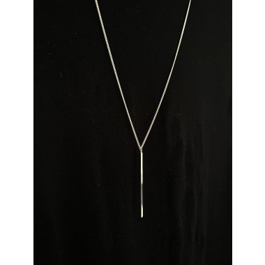 nahili KETTE UNIKAT "minimal Stäbchen" mit silberner langer oder kurzer Gliederkette - 925 Silber