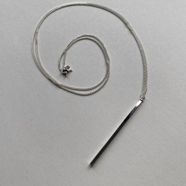 nahili KETTE UNIKAT "minimal Stäbchen" mit silberner langer oder kurzer Gliederkette - 925 Silber