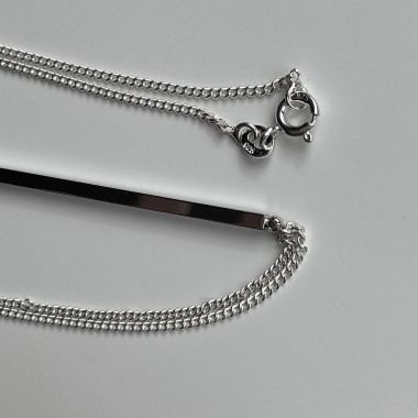 nahili KETTE UNIKAT "minimal Stäbchen" mit silberner langer oder kurzer Gliederkette - 925 Silber