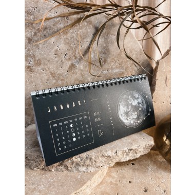 Mondkalender 2027 Tischkalender Schwarz // ShellyCreates