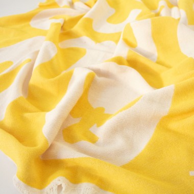 KLEKKS No. 3 - Decke aus Baumwolle in beige/gelb