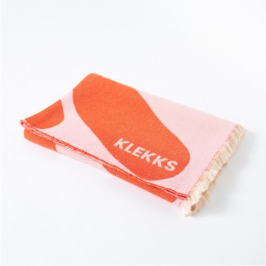 KLEKKS No. 5 - Decke aus Baumwolle in rosa/rot